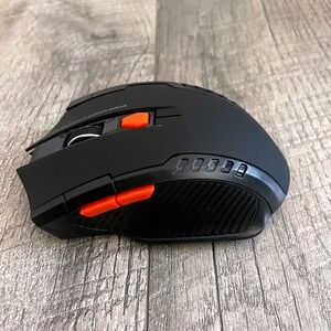 2.4GHz Wireless 6D Gaming Mouse Black Orange with USB Nano Receiver